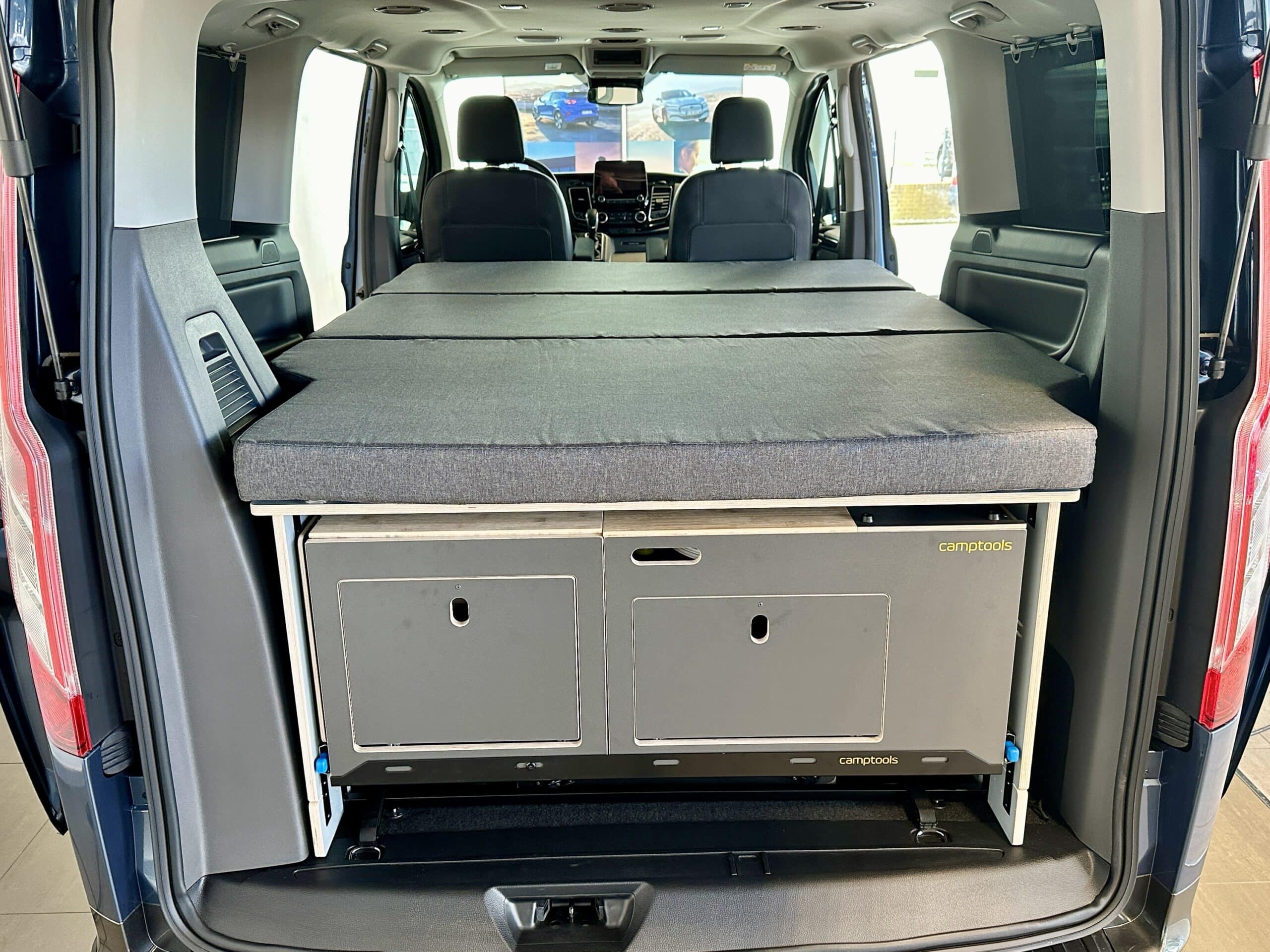 Materasso Pieghevole Per Ford Transit Custom – 200x165x8 Cm – Schiuma Alta Densità 25 Kg/m³ – Blu Scuro – Per Camper E Viaggi