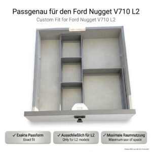 Drawer organizer for small drawer in the Ford Nugget V710 L2