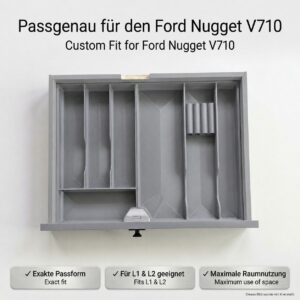 Drawer insert for kitchen drawer Ford Nugget V710 L1 & L2